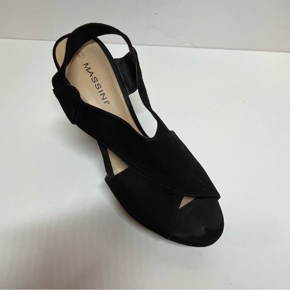 MASSINI BLACK WEDGE SANDALS SIZE 11 - Picture 8 of 11